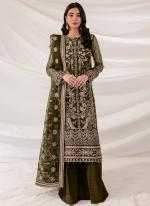Faux Georgette Green Festival Wear Embroidery Work Pakistani Suit